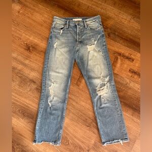 Mother Superior Tomcat Ankle Jeans Distressed Size 27 Blue Quite Contrary #